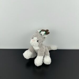 Ganz Rare Mistletoe Christmas Kitty Cat 5” Plush Antlers Kissing Sound Works